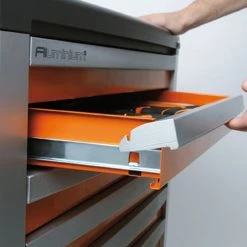 Beta Servante Atelier 039000002 C39-7/G Chariot à Outils Avec 7 Tiroirs Gris Aluminium