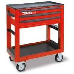 Beta Servante Atelier 050000303 C50S-R Chariot De Service Avec 3 Tiroirs Rouge