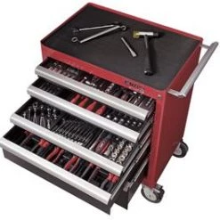 Servante Atelier 1713005 Chariot Erro "Elite" Avec 5 Tiroirs Et Compartiment De Rangement