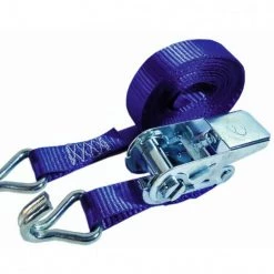 Little Jumbo 1825450501 Sangle 25mm. Bleu à Cliquet 5.0m Avec Crochets En J