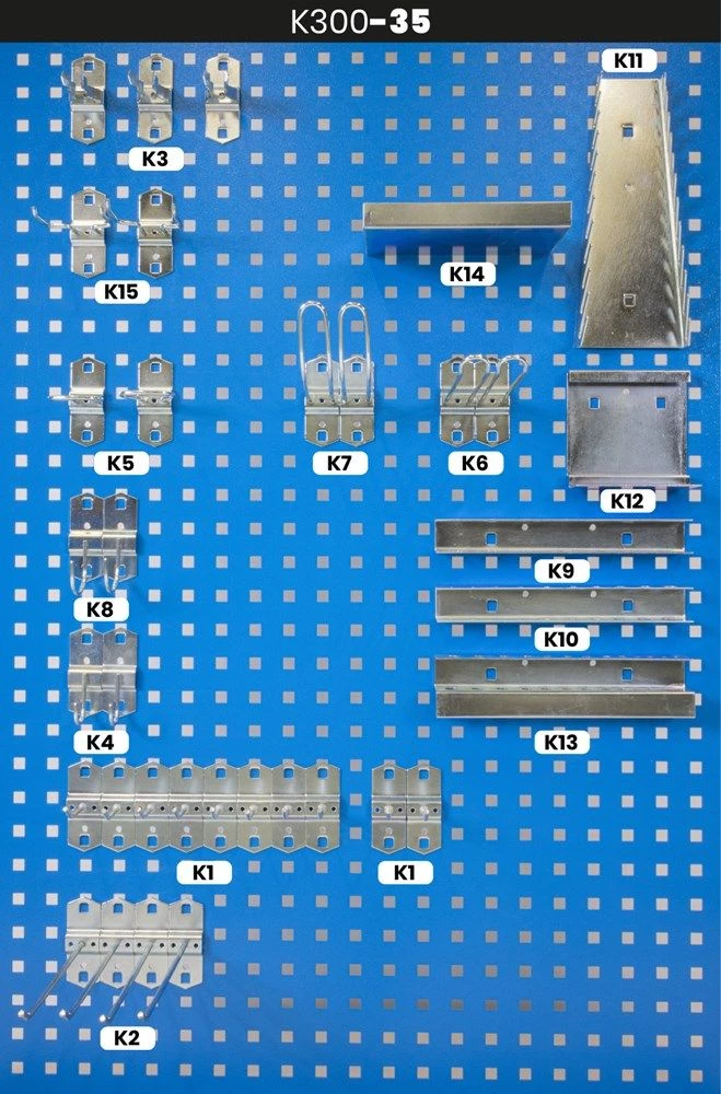 Huvema Panneau Mural Et Outils De Fixation K300-35 Jeu De Crochets 35 Pièces 2 Huvema Panneau Mural Et Outils De Fixation K300-35 Jeu De Crochets 35 Pièces – Image 2